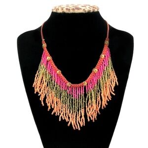 Beautiful Pink & Orange Beaded Necklace​​